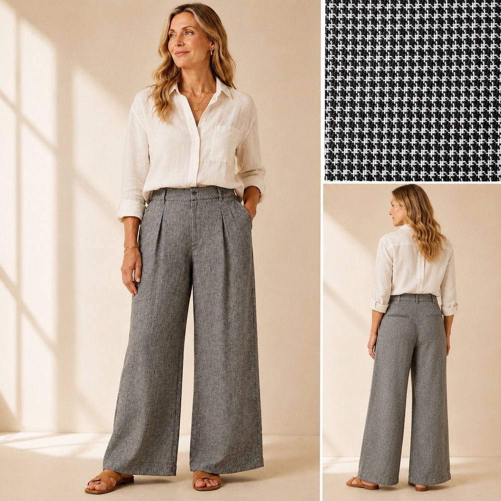 Poetry 100% Linen Wide Leg Pants High Rise 12 Lagenlook Workwear Quiet Luxury